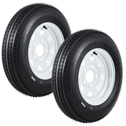 GarveeTech 5.30-12 Trailer Tire and Wheel Assembly, 5 Lug, Set of 2 - size: 5.30-12, style: 5 Lug