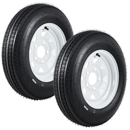 GarveeTech 5.30-12 Trailer Tire and Wheel Assembly, 5 Lug, Set of 2 - size: 5.30-12, style: 5 Lug