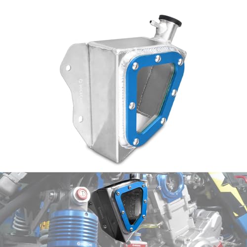 NICECNC Aluminum Radiator Tank, Reservoir Expansion Tank, Blue - color: Blue