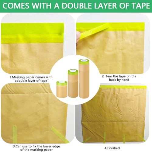 NETEHA 2 Rolls 12inch x 50feet Masking Paper with 1pcs Dispenser
