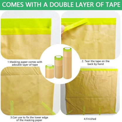NETEHA 2 Rolls 12inch x 50feet Masking Paper with 1pcs Dispenser