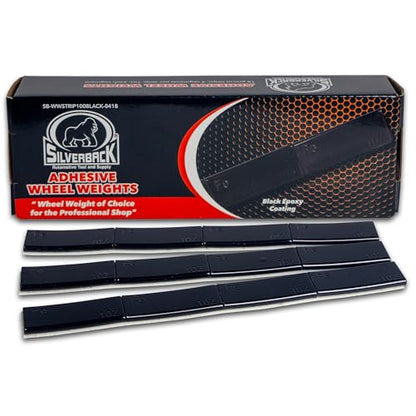 Silverback 1 oz Black Steel Adhesive Wheel Weights, 72-Piece Box - color: Black, size: 1 oz