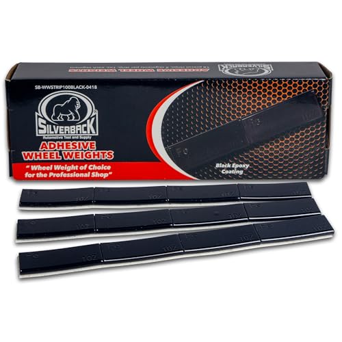Silverback 1 oz Black Steel Adhesive Wheel Weights, 72-Piece Box - color: Black, size: 1 oz
