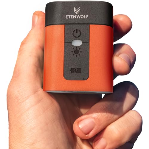 ETENWOLF AIR 3 Air Pump for Inflatables with 2600mAh Battery& Camping Light - color: Vivid Orange