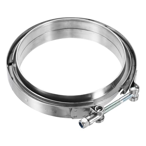 HARFINGTON V Band Clamp with Flange, 304 Stainless Steel, 6 Inch, Silver - size: 6 Inch