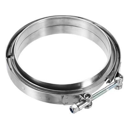 HARFINGTON V Band Clamp with Flange, 304 Stainless Steel, 6 Inch, Silver - size: 6 Inch