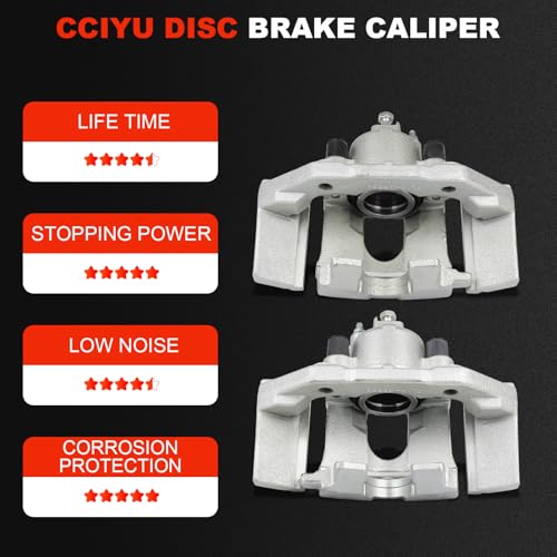 cciyu Rear Left & Right Disc Brake Calipers With Bracket 18B5049 18B5048 - size: Rear[18B5049+18B5048]