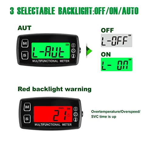 YOOREAL Digital Water Temperature Gauge Meter,Gasoline Engine Tachometer - size: TS001