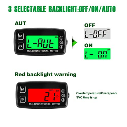 YOOREAL Digital Water Temperature Gauge Meter,Gasoline Engine Tachometer - size: TS001
