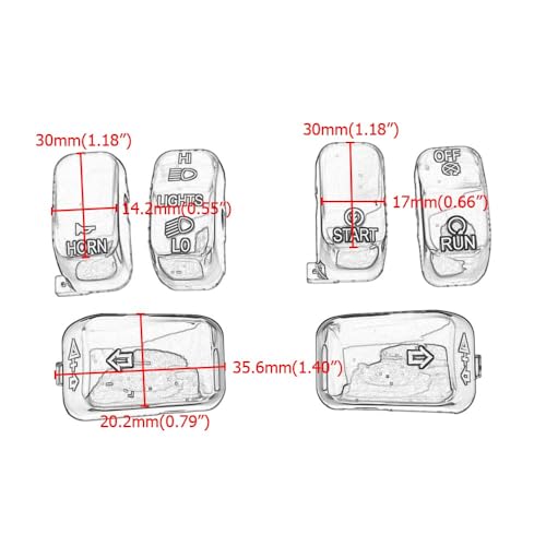 Motorcycle Hand Control Switch Button Cover Cap Kit Fit for Harley 1996-2017 VRSC Sportster,1996-2013 XL & XR,1996-2011 Dyna,1996-2010 Softail and 1998-2001 Road King Models,6pcs (Black) - color: Black