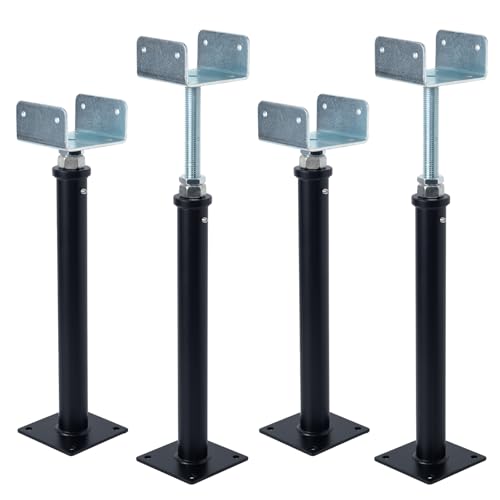 4 Pack U-Shaped Floor Jack - Adjustable Steel Beam Support for 4x2, 4x4, 4x6 Joists Heavy Duty Screw Jack with U-Head Telepost & House Jack.15-19 Inch Adjustment Range. - size: 15-19