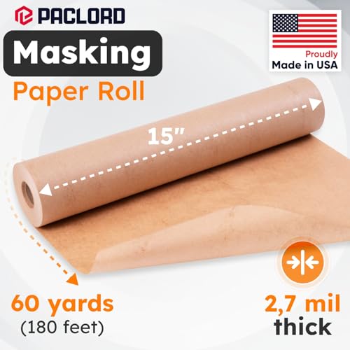 15" x 60 yd Kraft Masking Paper Roll for Painting - size: 15" x 60 Yards