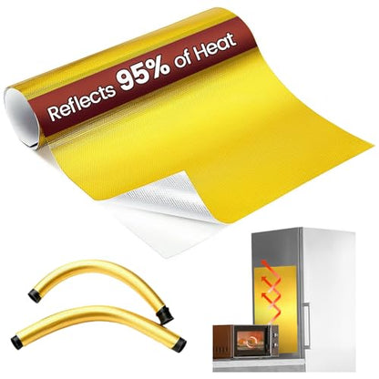 Aluminum Adhesive Heat Shield Wrap for Automotive, 24x12 in, Gold - color: Gold, size: 24" x 12"