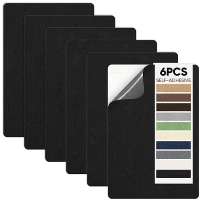 Canvas Repair Patch 5.5 x 8 Inches 6Pcs Self-Adhesive Waterproof Canvas Patch Kit for Repairing Tents,Sofas,Boat Covers,Camping Chair,Awnings,Car Seats. (Black) - color: Black, size: 5.5"×8"