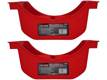 VCT Truck and Trailer Wheel Axle Seal Oil Drain & Drip Pan, 2.5L Oil Pan, 2/3 Gallon Reusable for Trucks & Trailers Wheel Hub Red 2-Pack