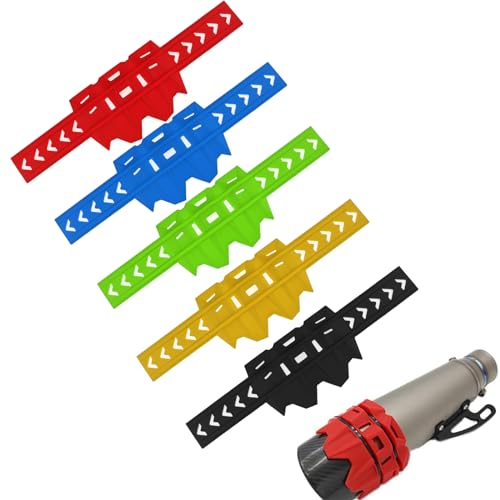 Motorcycle Universal Exhaust Heat Shield Cover Muffler Pipe Guard Leg Anti Hot Silencer Guard Anti-scalding Protector Ring For Muffler Tailpipe（Red） - color: Red