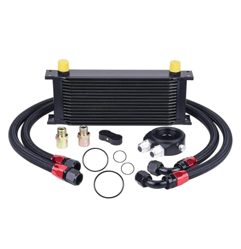 EVIL ENERGY 16 Row Oil Cooler Kit, 10AN Engine Cooler Radiator Universal - size: 16 Row