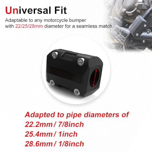 Xitomer Universal Motorcycle Crash Bar Sliders 22/25/28mm Frame Protector - color: unpainted
