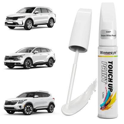 SWP Snow White Touch Up Paint Compatible with Kia - color: SWP Snow White