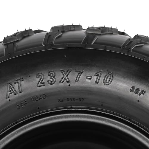 10'' ATV Wheels Tire Rim, 23x7-10 Iron & Rubber Tire with Rim Wheel for ATVs Go Karts - Front or Rear Tubeless Wheel (1 pack)