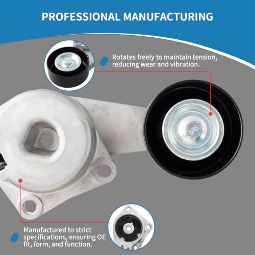 38274 Engine Belt Tensioner Serpentine Belt Drive Idler Pulley Kit - size: 90K-38274A