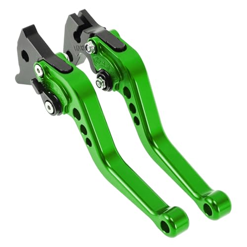 Short Brake Clutch Levers for Yamaha Raptor 660 2001-2004 6-Speed Adjustable Motorcycle Handlebar Brake Lever Aluminum Alloy Green 1 Pair - color: Green