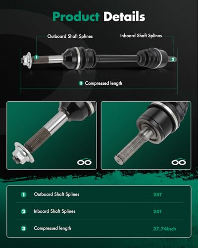 SCITOO Rear CV Axle Shaft Assembly for Kawasaki Teryx 750 2008-2011