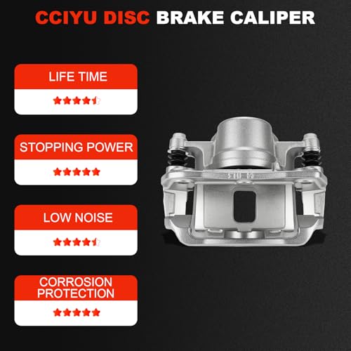 cciyu Front Left Disc Brake Caliper Assembly With Bracket 18B4880 - size: Front Left[18B4880]