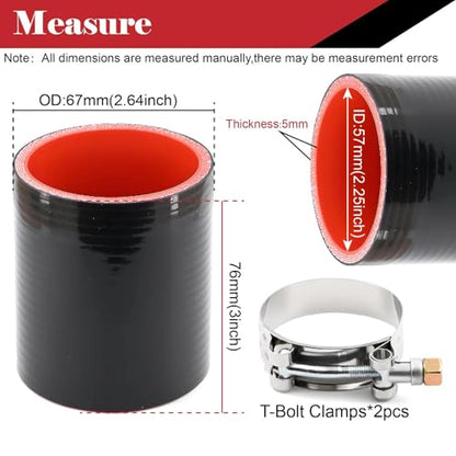 2-1/4 inch Silicone Coupler ID 2.25" Intake Intercooler Turbo Hose Coupling - size: 2.25 Inch