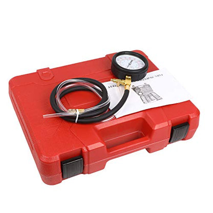 BETOOLL Pro Fuel Injection Pressure Tester Kit Gauge 0-140 PSI with 9.49,7.89,6.30 Fuel Line Fittings - size: Pro Fuel Pressure Tester Kit