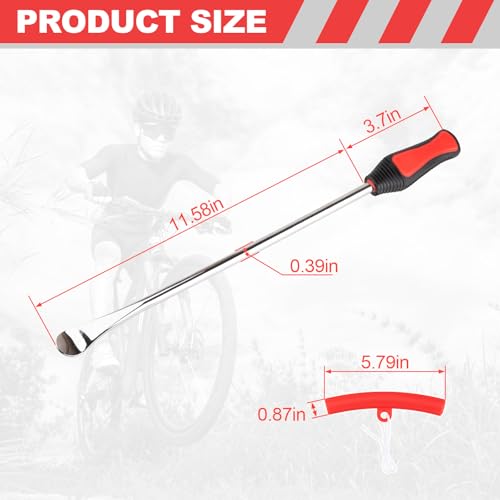 15" Tire Spoons Kit, Tire Changing Tool for Motorcycles, Dirt Bikes, Lawn Mowers and More, 29PCS Tire Removal Tool Set, with Tire Spoon, Rim Protector, Valve Tool, Valve Cover and Valve Core
