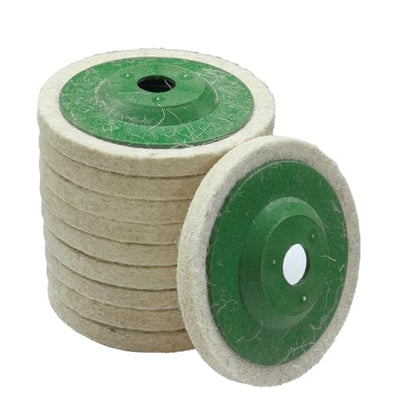 10PCS 4 Inch Wool Felt Car Polishing Wheel Disc Pad, Bore Dia Polishing Wheel Pad for 100 Angle Grinder, Round Buffing Wheel Disc for Metal, Marble, Wood (10PCS) - size: 10PCS