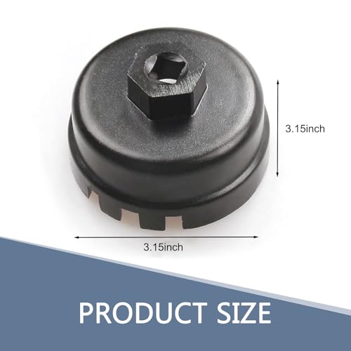 Oil Filter Wrench, Oil Filter Removal Tool, 64mm 14 Flute Oil Filters Wrench, Fits 2.5-5.7L Engine with Cartridge Style, for 4 Runner, RAV4, Highlander (Black)
