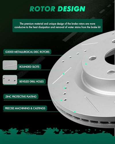 SCITOO - Brake Kits For Nissan For Altima 2013-2023 - size: Front 31464 + D1650 [2+4PCS]