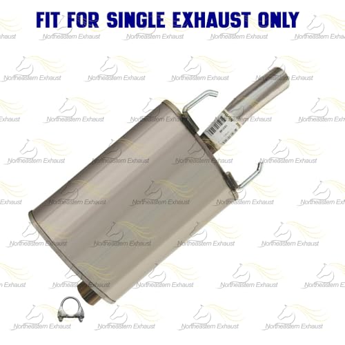 Exhaust Resonator, Intermediate Pipe & Muffler Kit Compatible with Pontiac Grand Prix 2005-2008 3.8L | Stainless Steel | Northeastern Exhaust | Includes Clamps, Gasket, Hangers and Bolt Kit