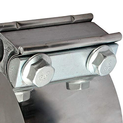 2PCS Exhaust Clamps 4 Inch Butt Joint Exhaust Pipe Muffler Clamp Band Stainless Steel Exhaust Pipes Connection for Cars - size: 4IN 2PCS Butt Joint Clamps