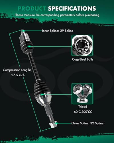 SCITOO Front Left CV Axle Assembly For INFINITI,For Nissan 13-17