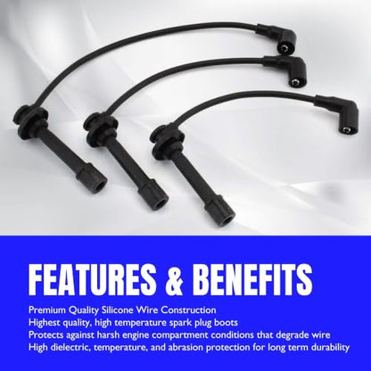 Spark Plug Wire Kit Compatible with John Deere 825i, 825i S4 - style: MIA11724