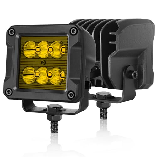 3 Inch Amber LED Pods 120W CREE LED Cubes Offroad Driving Lights - color: Yellow Spot, size: 3 Inch Cube