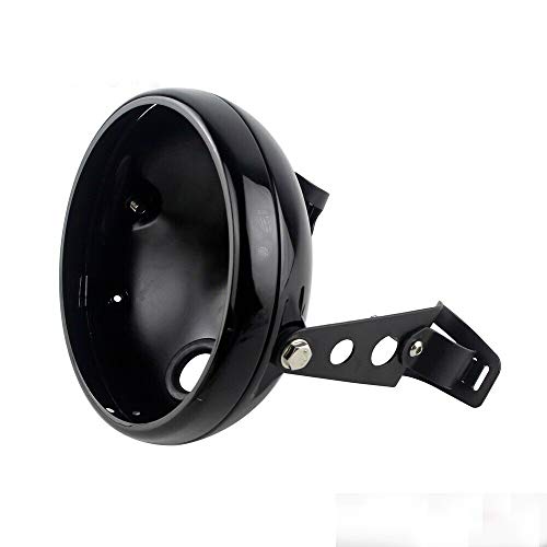 7 Inch Motorcycle Headlight Housing Bracket Headlamp Shell Cover 7" Led Headlight Housing Bucket for Harley Yamaha Suzuki Chopper Cafe Racer Bobbe Aprilia Black - color: 7 " Black