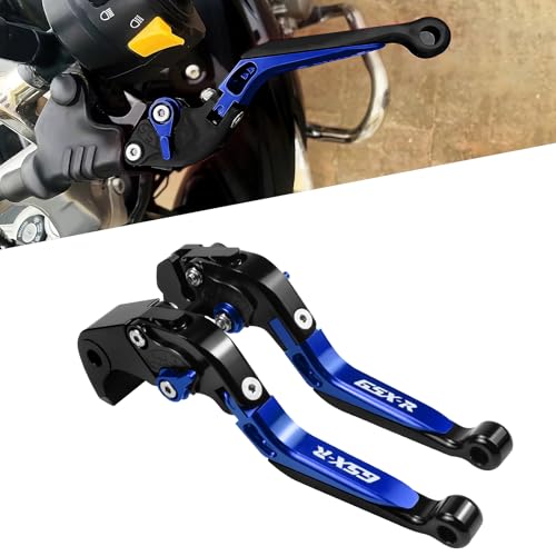 for Suzuki GSXR 600/750(2006-2024) 1000R(2009-2024) GSX-R 1000(2005-2006) Motorcycle Clutch Lever Folding Extendable Adjustable Handlebars Brake and Clutch Levers Set(Blue) - color: Blue