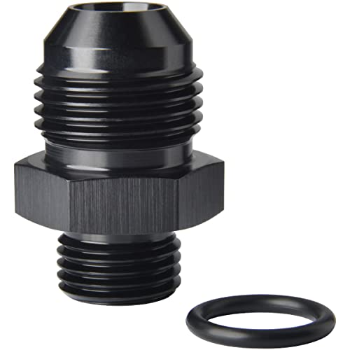 8AN Male Flare to 6AN ORB O-ring Boss Fuel Pump Rail Adapter Fitting Aluminum Black - color: Black - 1PC, size: 8AN to 6AN ORB