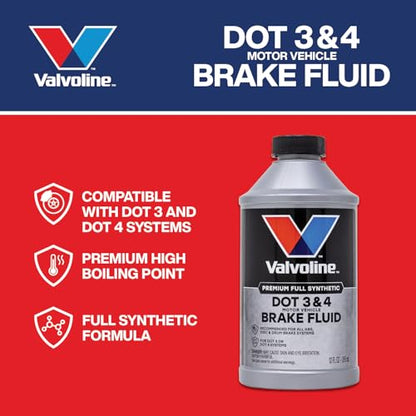 Valvoline DOT 3 & 4 Synthetic Brake Fluid, 12 oz - size: 12 fl oz