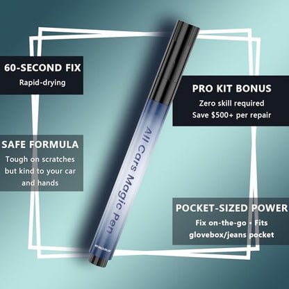 All Cars Magic Pen, 2 Packs, Weatherproof Cars Scratch Fix Pen, All Car Magic Pen Removes Kit Surface Marks Any Vehicle Color, Magic Car Scratch Remover Pen, Provides Quick Repair Paint