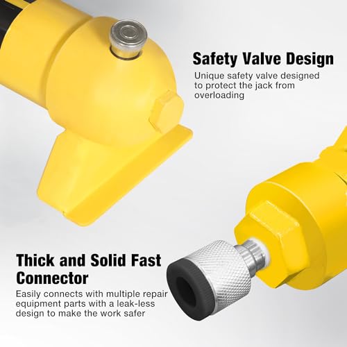 YELLOW JACKET 4 ton Hydraulic Ram Jack Pusher Puller Auto Body Frame Repair Tool Porta Power Kit with Blow Mold Carrying Storage Case for Car Repair,Truck,Farm - size: 4 Ton