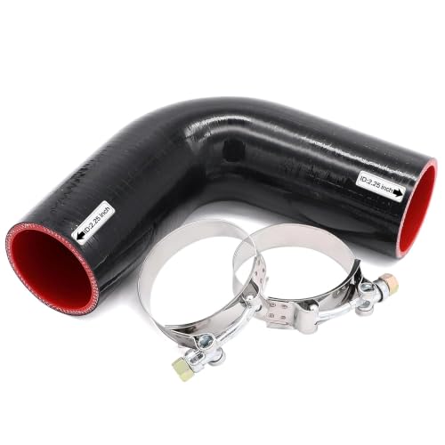 90 Degree Elbow ID 2.25 inch (57mm) Silicone Coupler Hose 4-Ply - size: ID 2.25"
