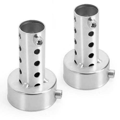 Universal 48mm Exhaust Muffler Silencer, Insert Baffle Silencer Noise Sound Eliminator(Silver - 2 Pack)