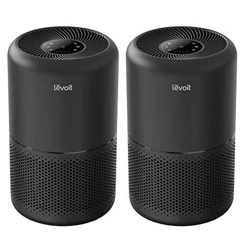 Levoit Air Purifier for Home Pets Hair Allergies in Bedroom Quiet Purifiers - color: Black, style: Core 300-P 2Pack