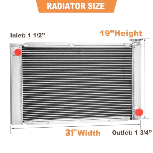 3 Row Radiator Replacement for GM CHEVY 31" X 19" Universal Heavy Duty Extreme Cooling Aluminum Radiators