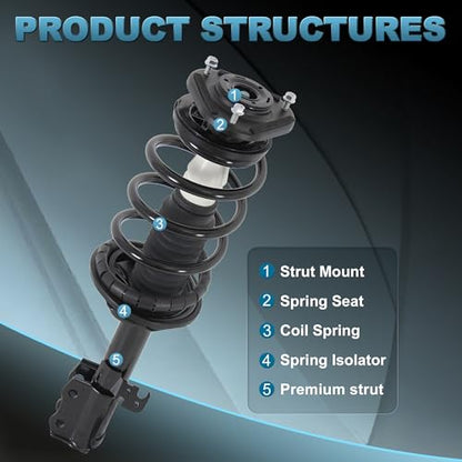 172114 172115 Front Strut Assembly Compatible with 2003-2008 Toyota Corolla - size: 172114 172115